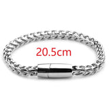 Stainless Steel Chain Bracelet, Magnetic Clasp, Vintage Men's Jewelry