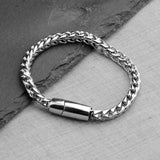 Stainless Steel Chain Bracelet, Magnetic Clasp, Vintage Men's Jewelry