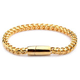 Stainless Steel Chain Bracelet, Magnetic Clasp, Vintage Men's Jewelry