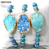 8mm Charm Sea Sediment Snakeskin Bracelet Natural Crystal Druzy Bracelets