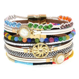Bohemia Leather Bracelets for Women Colorful Beads Jewelry