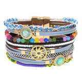Bohemia Leather Bracelets for Women Colorful Beads Jewelry