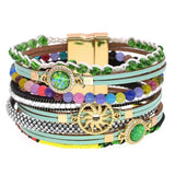 Bohemia Leather Bracelets for Women Colorful Beads Jewelry