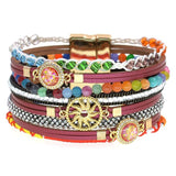 Bohemia Leather Bracelets for Women Colorful Beads Jewelry