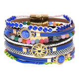 Bohemia Leather Bracelets for Women Colorful Beads Jewelry