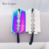 Razor Blade Charm Bracelet Stainless Steel Shaver Pendant Rope Bracelet