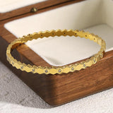 Geometry Rhinestone Stainless Steel Bangles for Women