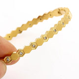 Geometry Rhinestone Stainless Steel Bangles for Women