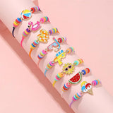 8Pack Beach Fruit Bracelet Adjustable Cord Rope BFF Kids Girl Jewelry