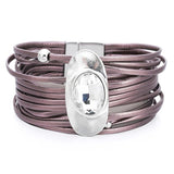 Bohemian Ethnic Leather Bracelet Glass Drill Alloy Accessories