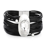 Bohemian Ethnic Leather Bracelet Glass Drill Alloy Accessories