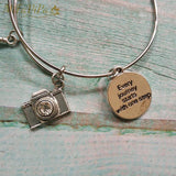 Women Charm Bracelet Camera Passport Earth Aircraft Bracelet