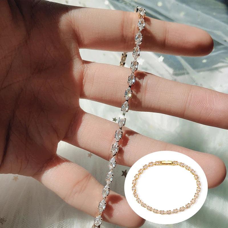 Silver Horse Eye CZ Bracelet for Women Party Accessories