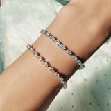 Silver Horse Eye CZ Bracelet for Women Party Accessories