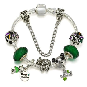 Panda Koala Bear Pendant Silver Plated Chain Bracelet