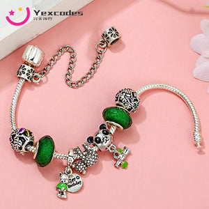 Panda Koala Bear Pendant Silver Plated Chain Bracelet