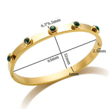 Stainless Steel Green Crystal Zircon Bangle Bracelet for Women