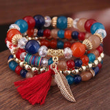 Bohemian Acrylic Beads Tassel Bracelets Jewelry