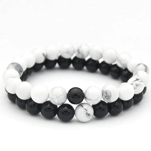 2Pcs Natural Stones Couple Bracelets Charm Beads Bracelets For Men and Women