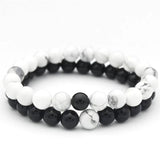 2Pcs Natural Stones Couple Bracelets Charm Beads Bracelets For Men and Women