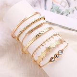Bohemian Retro Crystal Arrow Bracelet Set Jewelry Accessories Bangle