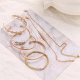 Bohemian Retro Crystal Arrow Bracelet Set Jewelry Accessories Bangle