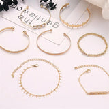 Bohemian Retro Crystal Arrow Bracelet Set Jewelry Accessories Bangle