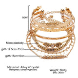 Bohemian Retro Crystal Arrow Bracelet Set Jewelry Accessories Bangle