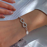 Infinity Number 8 Chain Bracelet CZ Infinity Bracelets for Women Men