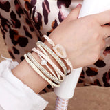 Vintage Leather Matte Stone Wrap Bracelet Boho Jewelry