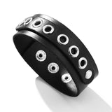 Kirykle Leather Bracelet Multi-layer Metal Bangle Punk Personality Gift