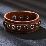 Kirykle Leather Bracelet Multi-layer Metal Bangle Punk Personality Gift