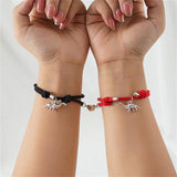 Heart Magnetic Couple Bracelets 3D Dinosaur Rope Adjustable Bracelets