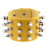 Spikes Rivet Stud Wide Cuff Leather Bangle Bracelet