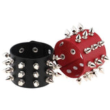 Spikes Rivet Stud Wide Cuff Leather Bangle Bracelet