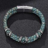 Dragon Claw Leather Bracelet Stainless Steel Clasp
