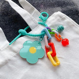 Sunflower Beaded Bracelet Keychain for Women Girls Flower Pendant Car Keyring
