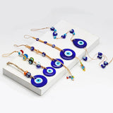 Evil Eye Braided Rope Cross Heart Tassel Wall Hanging Pendant