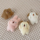 Rabbit Bear Dog Keychain Plush Toy Backpack Charms Gift