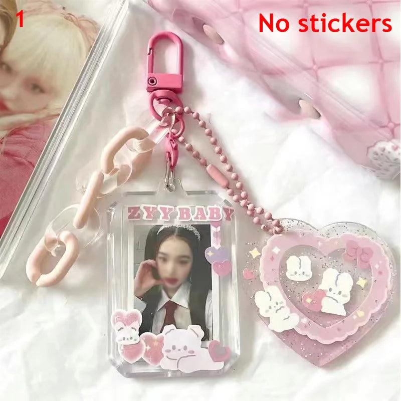 Acrylic Heart Photo Holder Key Ring