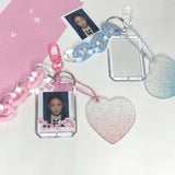 Acrylic Heart Photo Holder Key Ring