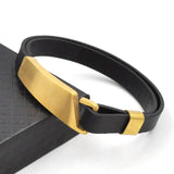 Minimalist Steel Cuff Bracelet Rubber Bangles