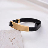 Minimalist Steel Cuff Bracelet Rubber Bangles