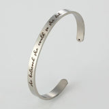Inspirational Rosegold Cuff Bangle 6mm Width Stainless Steel Bracelet