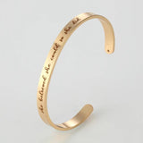 Inspirational Rosegold Cuff Bangle 6mm Width Stainless Steel Bracelet