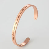 Inspirational Rosegold Cuff Bangle 6mm Width Stainless Steel Bracelet