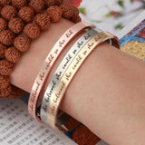 Inspirational Rosegold Cuff Bangle 6mm Width Stainless Steel Bracelet