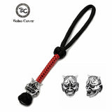 Vintage Japanese demon Noh mask Men Keychain Bag Pendant Women Survival