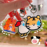 Animal Pendant Keychain Girls Ins Style Double-sided Ornament