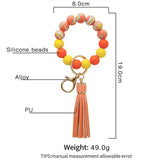 Colorful Wood Beads Bracelet Keychain for Men